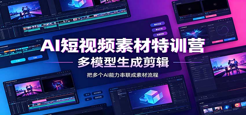 AI短视频素材特训营：Codex本地部署实操，多模型生成剪辑，爆量素材挖掘教学-宣源知识学堂