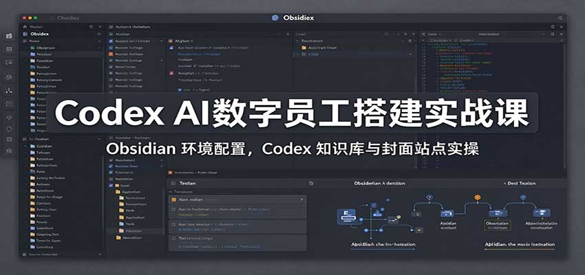 Codex AI数字员工搭建实战课：Obsidian 环境配置，Codex 知识库与封面站点实操-宣源知识学堂
