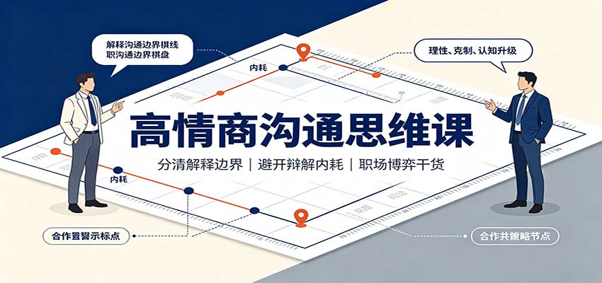 高情商沟通思维课:分清解释边界,避开辩解内耗,职场博弈干货-宣源知识学堂
