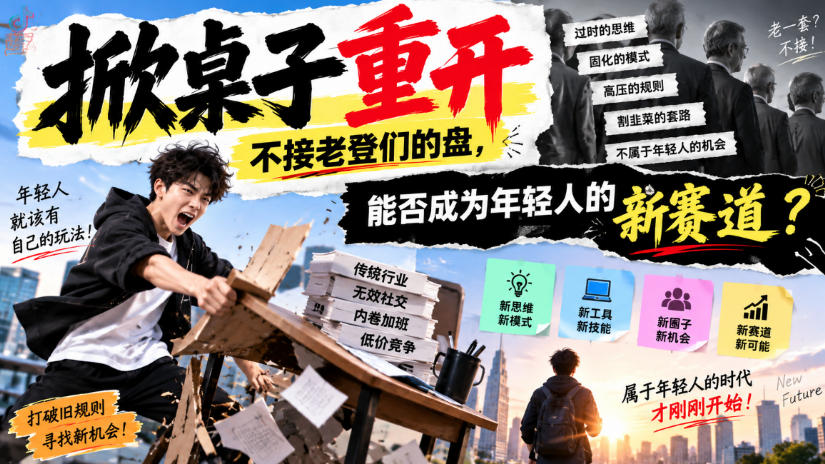 某公众号付费文章：掀桌子重开，不接老登们的盘，能否成为年轻人的新赛道？-宣源知识学堂