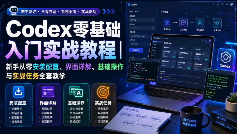 Codex零基础入门实战教程｜新手从零安装配置、界面详解、基础操作与实战任务全套教学-宣源知识学堂