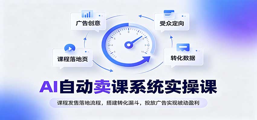 AI自动卖课系统实操课:课程发售落地流程,搭建转化漏斗,投放广告实现被动盈利-宣源知识学堂