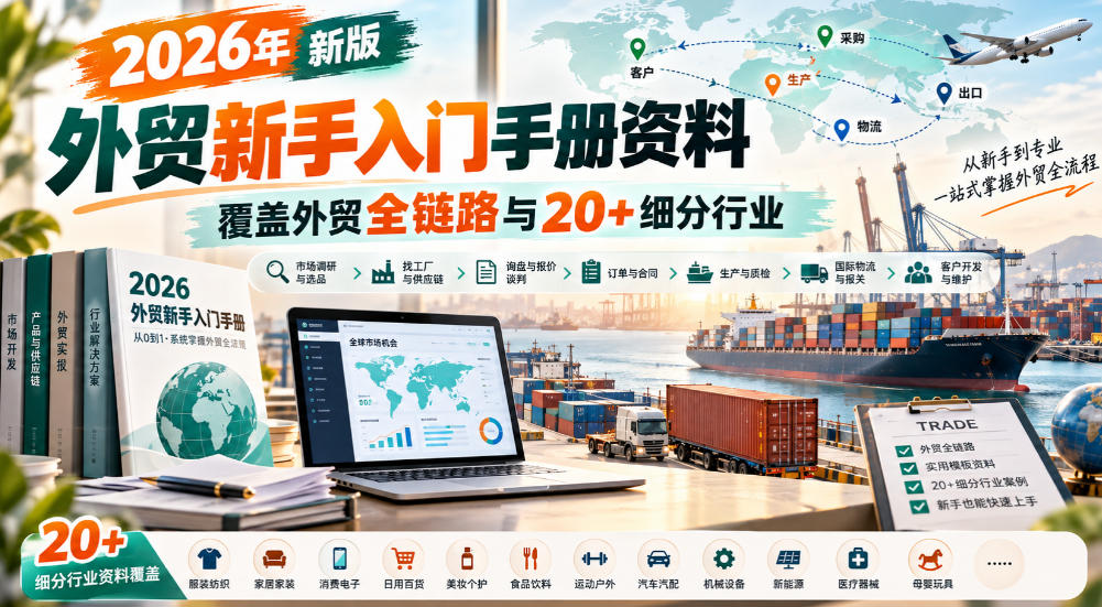 2026年新版外贸新手入门手册资料，覆盖外贸全链路与20+细分行业-宣源知识学堂