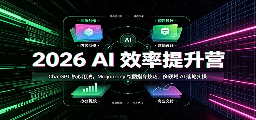 2026 AI效率提升营:ChatGPT核心用法,Midjourney绘图指令技巧,多领域AI落地实操-宣源知识学堂