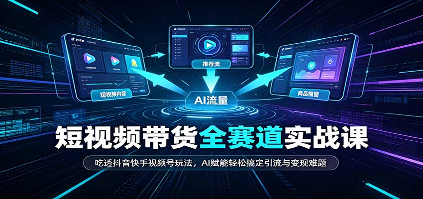 短视频带货全赛道:吃透抖音快手视频号玩法,AI赋能轻松搞定引流与变现难题-宣源知识学堂