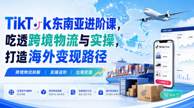 TikTok东南亚进阶课，吃透跨境物流与实操，打造海外变现路径-宣源知识学堂