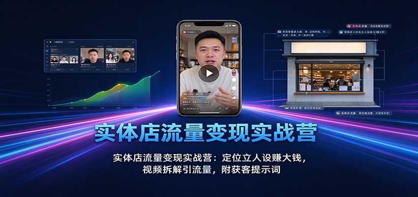 实体店流量变现实战营：定位立人设赚大钱，视频拆解引流量，附获客提示词-宣源知识学堂