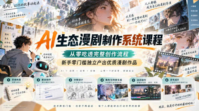 AI生态漫剧制作系统课程，从零吃透完整创作流程，新手零门槛独立产出优质漫剧作品-宣源知识学堂