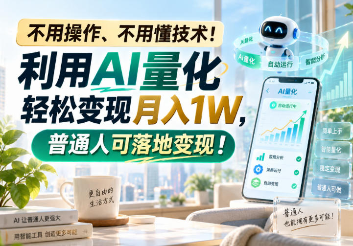 不用操作、不用懂技术！利用AI量化轻松变现月入1W，普通人可落地变现！【揭秘】-宣源知识学堂