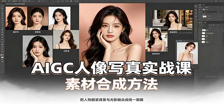 AIGC人像写真实战课:软件平台部署筹备,素材合成方法,多题材写真案例-宣源知识学堂