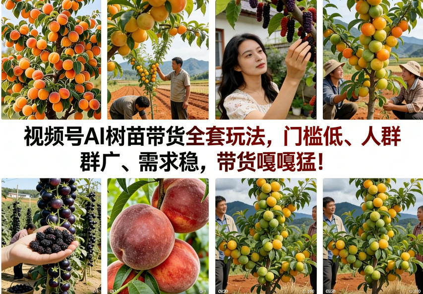 视频号AI树苗带货全套玩法，门槛低、人群广、需求稳，带货嘎嘎猛！(更新0908)-宣源知识学堂