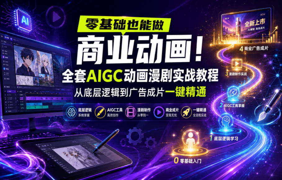 零基础也能做商业动画！全套AIGC动画漫剧实战教程，从底层逻辑到广告成片一键精通(更新0905)-宣源知识学堂