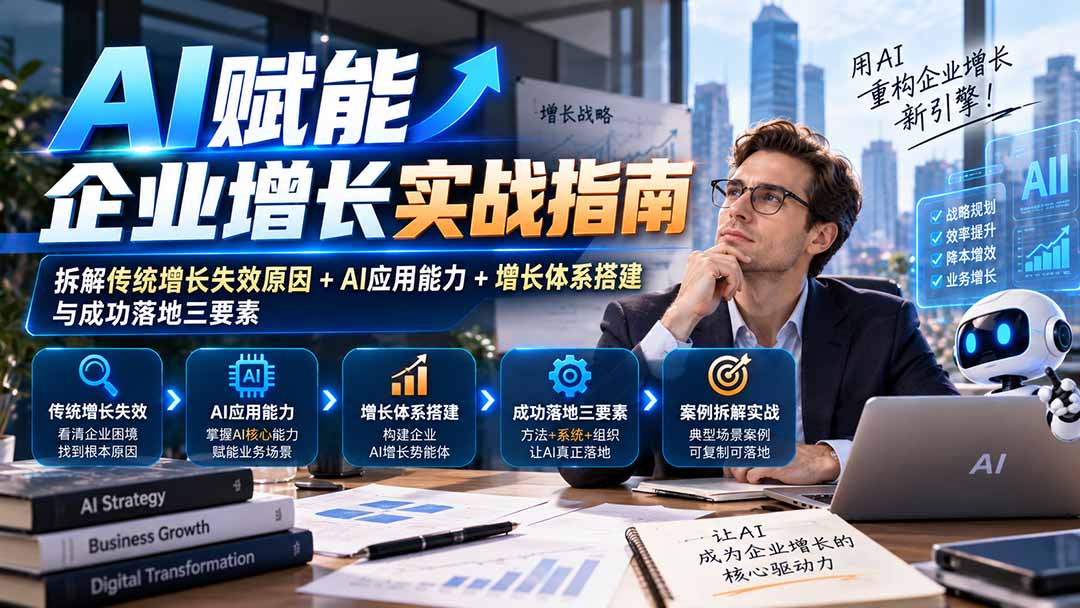 【无水印】AI赋能企业增长实战指南：拆解传统增长失效原因+AI应用能力+增长体系搭建与成功落地三要素-宣源知识学堂