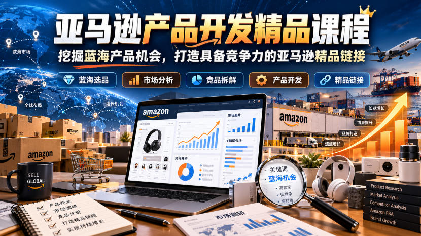 亚马逊产品开发精品课程，挖掘蓝海产品机会，打造具备竞争力的亚马逊精品链接-宣源知识学堂