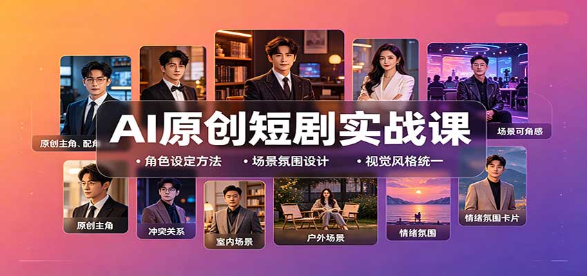 AI原创短剧实战课：从零搭建短剧创作全流程，批量产出可上线剧本-宣源知识学堂