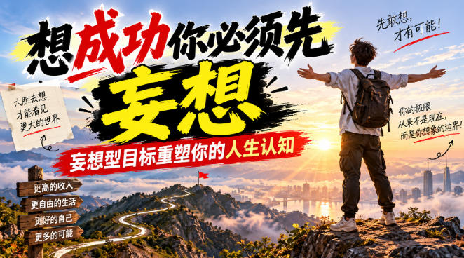 付费文章：想成功你必须先妄想，妄想型目标重塑你的人生认知-宣源知识学堂