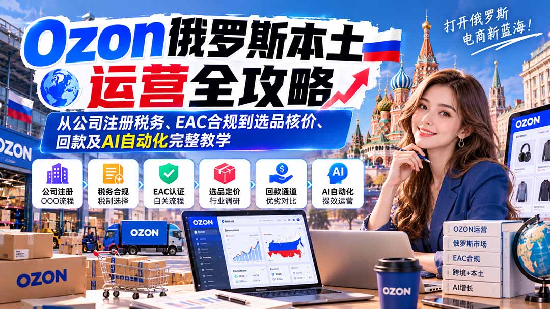 Ozon俄罗斯本土运营全攻略：从公司注册税务、EAC合规到选品核价、回款及AI自动化完整教学-宣源知识学堂