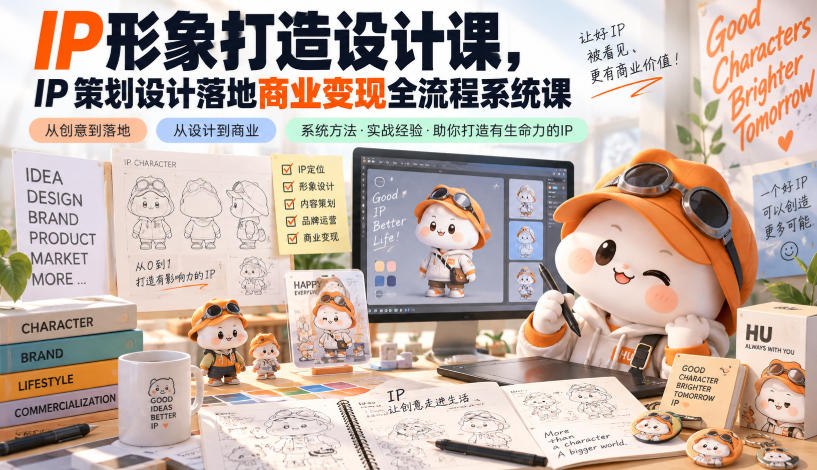 IP形象打造设计课，IP策划设计落地商业变现全流程系统课-宣源知识学堂