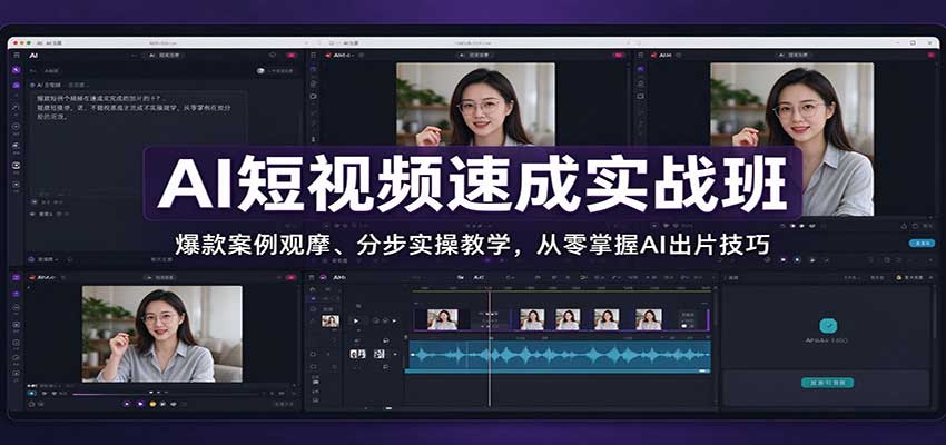 AI短视频速成实战班：爆款案例观摩、分步实操教学，从零掌握AI出片技巧-宣源知识学堂