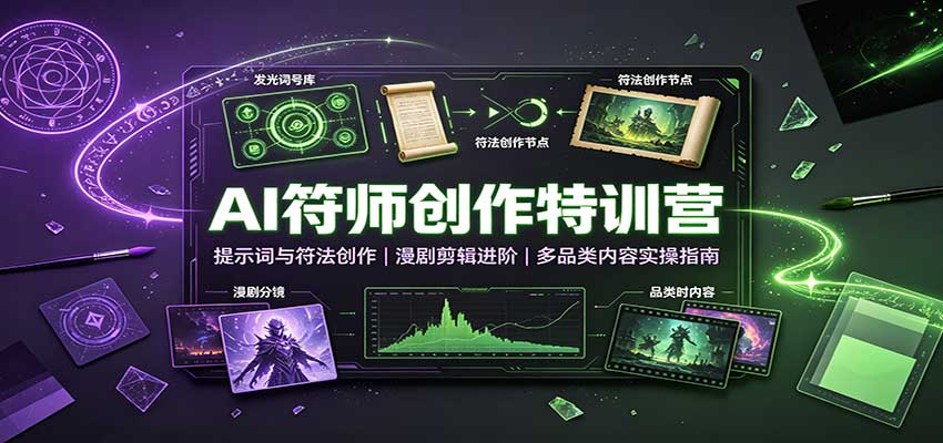 AI符师创作特训营：提示词与符法创作，漫剧剪辑进阶，多品类内容实操指南-宣源知识学堂