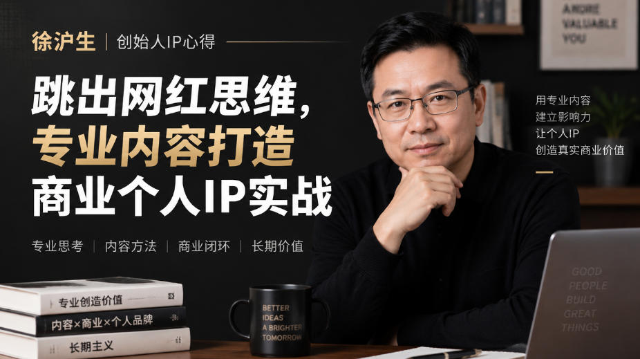 徐沪生创始人IP心得｜跳出网红思维，专业内容打造商业个人IP实战【文档】-宣源知识学堂