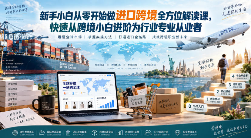 新手小白从零开始做进口跨境全方位解读课，快速从跨境小白进阶为行业专业从业者-宣源知识学堂