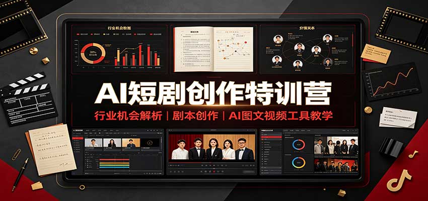 AI短剧创作特训营：行业机会解析，剧本创作，AI图文视频工具教学(文字版)-宣源知识学堂