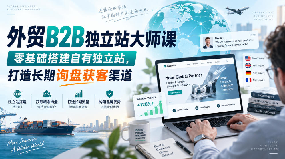 外贸B2B独立站大师课，零基础搭建自有独立站，打造长期询盘获客渠道-宣源知识学堂
