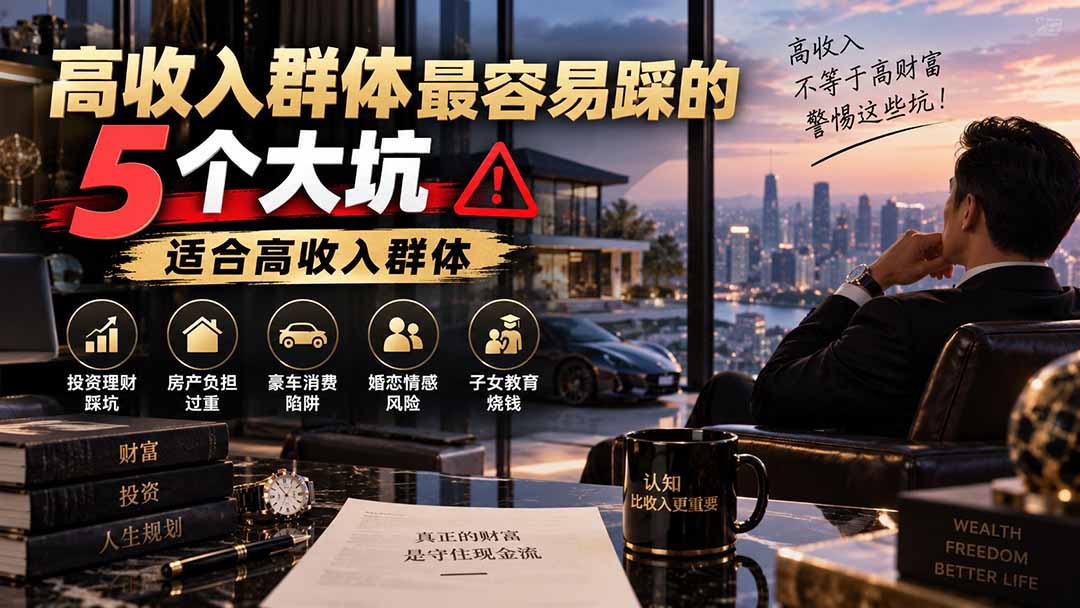 付费文章:高收入群体最容易踩的5个大坑,适合高收入群体-宣源知识学堂