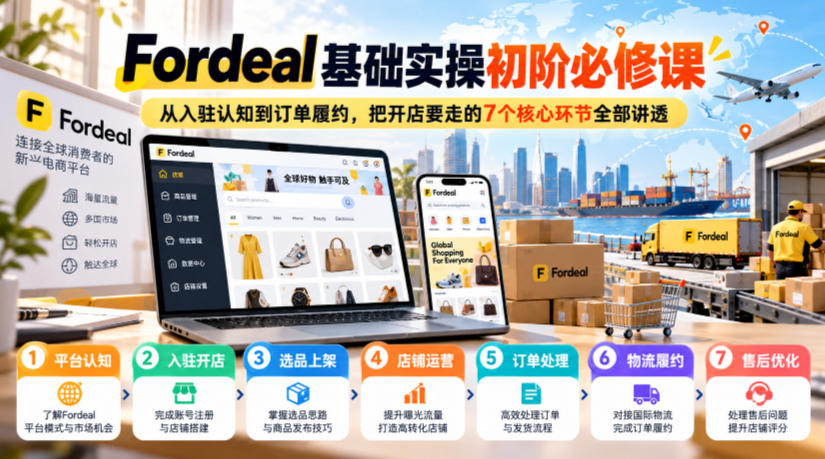 Fordeal基础实操初阶必修课，从入驻认知到订单履约，把开店要走的7个核心环节全部讲透-宣源知识学堂