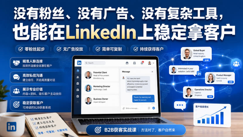 没有粉丝、没有广告、没有复杂工具，也能在LinkedIn上稳定拿客户【原创双语字幕】-宣源知识学堂