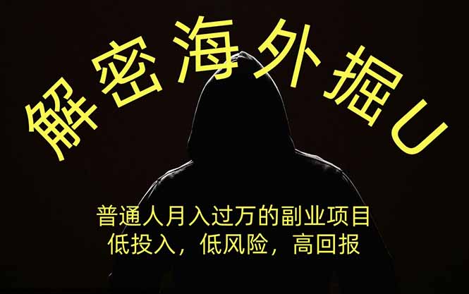 解密海外掘U，普通人月入过万的副业项目，低投入、低风险高回报，没有之一-宣源知识学堂
