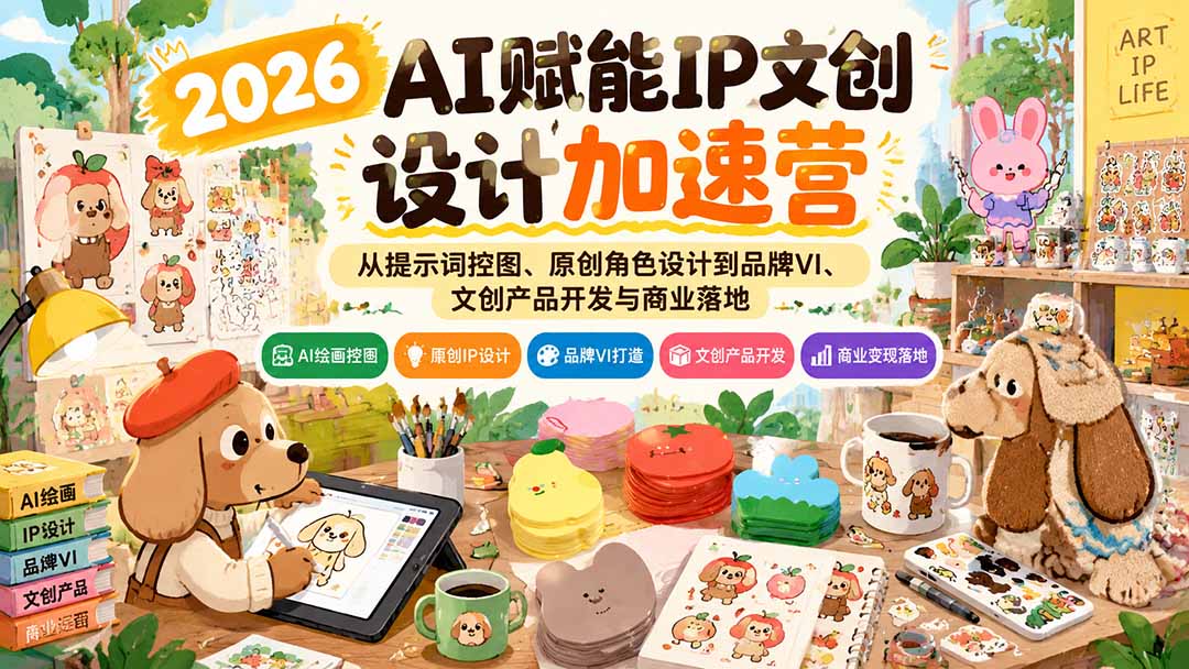 2026AI赋能IP文创设计加速营：从提示词控图、原创角色设计到品牌VI、文创产品开发与商业落地-宣源知识学堂