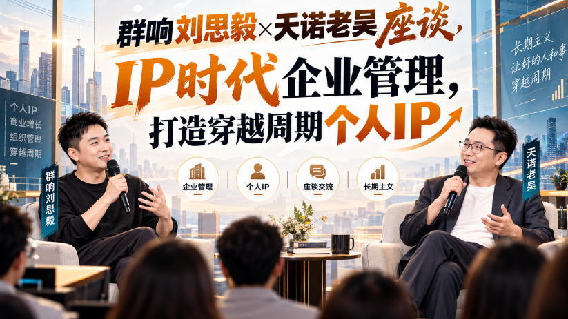 群响刘思毅×天诺老吴座谈，IP时代企业管理，打造穿越周期个人IP-宣源知识学堂
