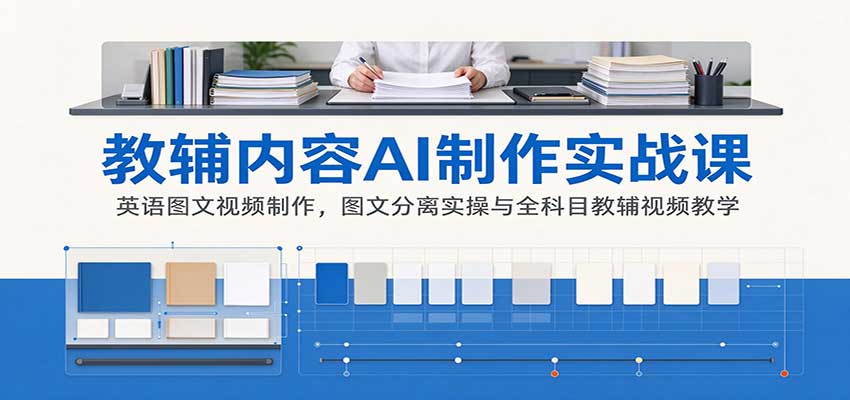 AI制作教辅内容实战课：英语图文视频制作，图文分离实操与全科目教辅视频教学-宣源知识学堂