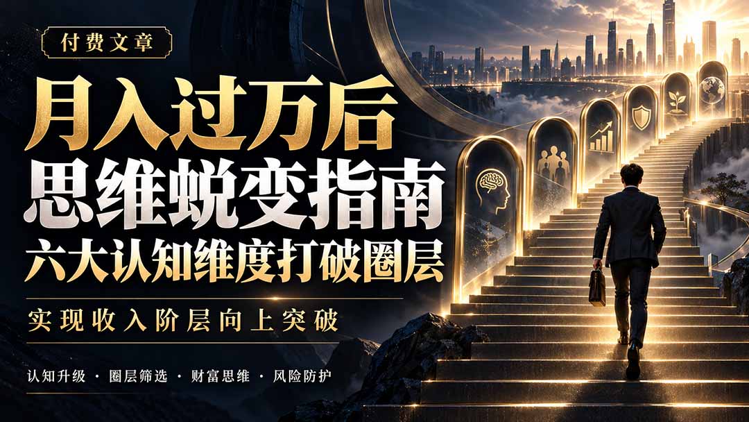 付费文章：月入过万后思维蜕变指南，六大认知维度打破圈层，实现收入阶层向上突破-宣源知识学堂