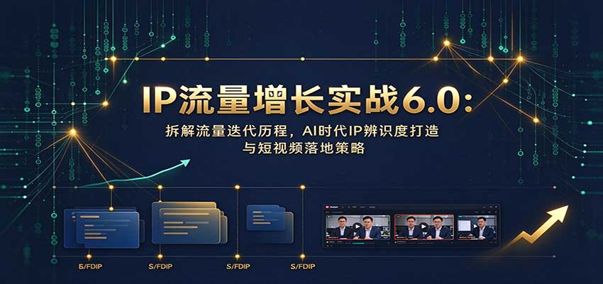 IP流量增长实战6.0：拆解流量迭代历程，AI时代IP辨识度打造与短视频落地策略-宣源知识学堂