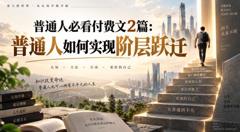 普通人必看付费文2篇：普通人如何实现阶层跃迁-宣源知识学堂