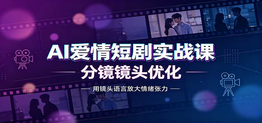 AI爱情短剧实战课:故事剧本创作,分镜镜头优化,智能体提示词-宣源知识学堂