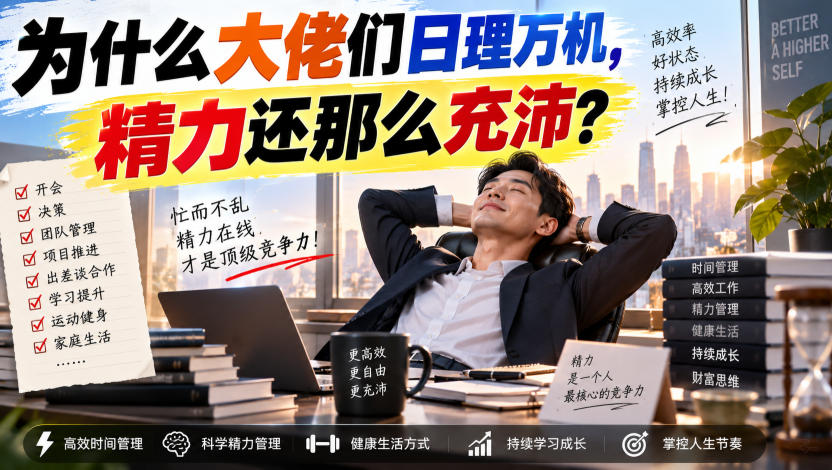付费文章：为什么大佬们日理万机，精力还那么充沛？-宣源知识学堂