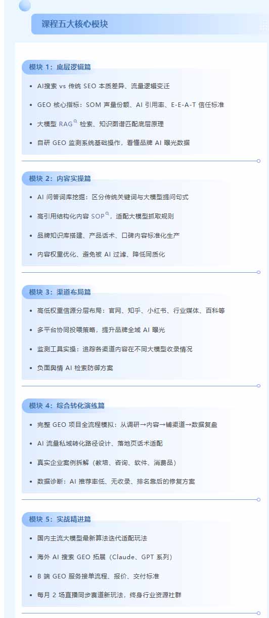 别再只做传统SEO了!《2026AI+GEO实战训练营》教你布局AI大模型搜索、提升品牌推荐率与精准获客转化-宣源知识学堂