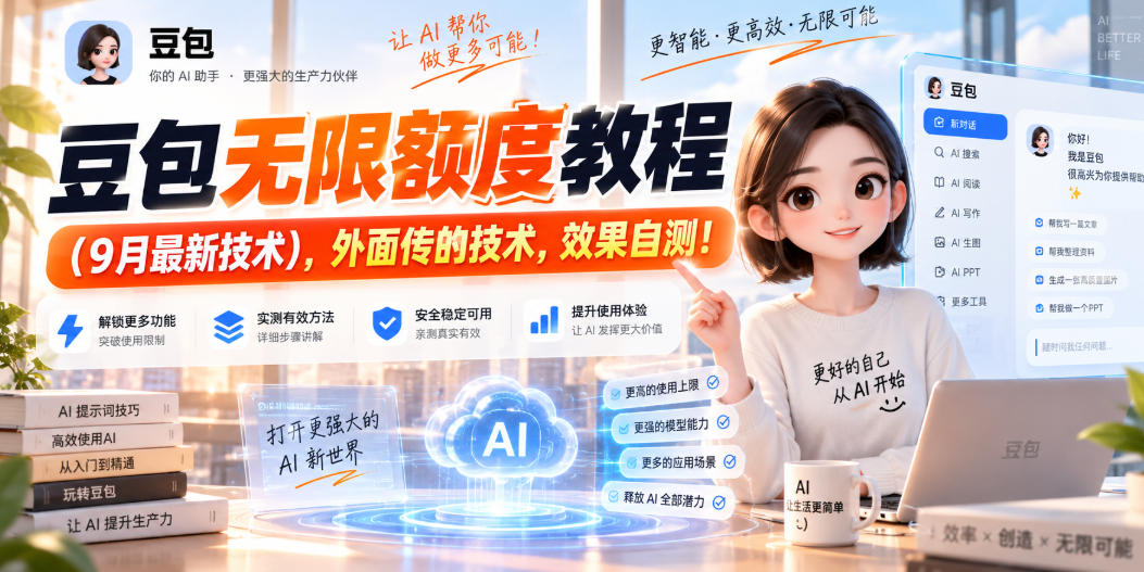 豆包无限额度教程(9月最新技术)，外面传的技术，效果自测！-宣源知识学堂
