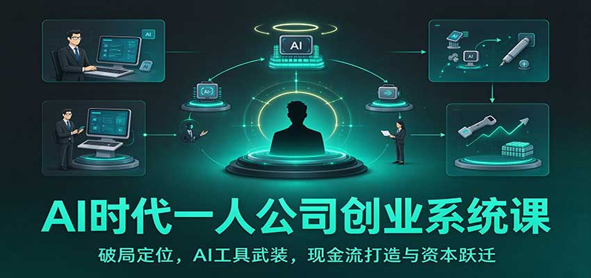 AI时代一人公司创业系统课：破局定位，AI工具武装，现金流打造与资本跃迁-宣源知识学堂