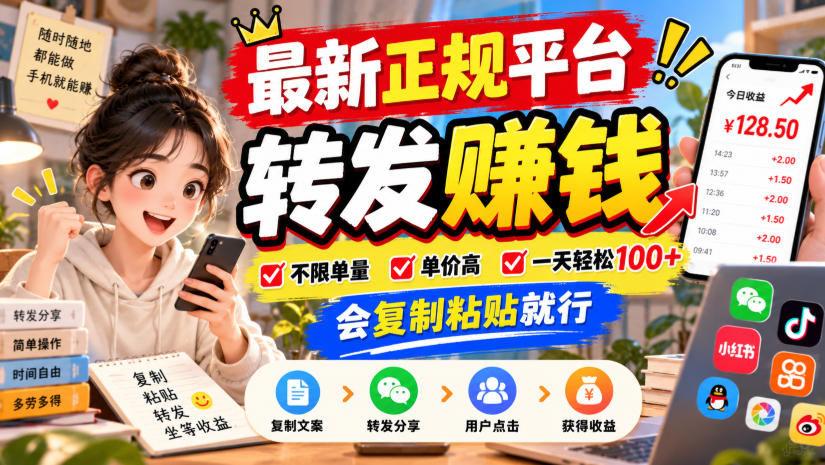 最新正规平台，转发賺钱，不限单量，单价高，一天轻松100+，会复制粘贴就行【揭秘】-宣源知识学堂