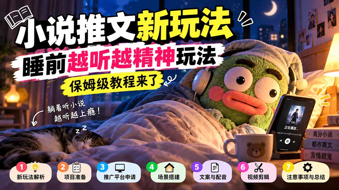 小说推文新玩法，睡前越听越精神玩法，保姆级教程来了-宣源知识学堂
