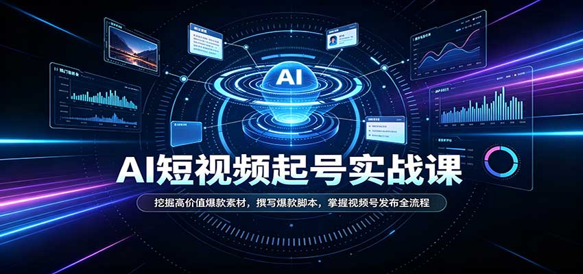 短视频AI起号实战课:挖掘高价值爆款素材,撰写爆款脚本,掌握视频号发布全流程-宣源知识学堂
