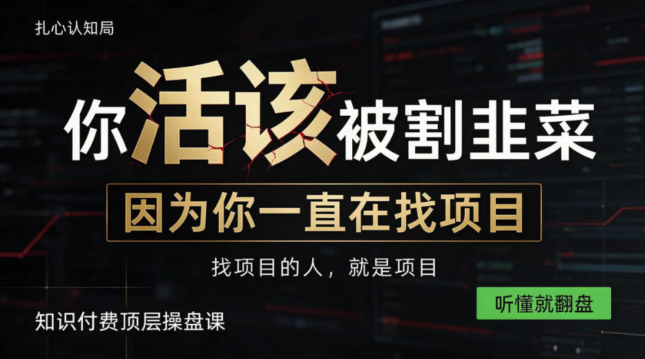 做项目不如卖项目，做知识付费自己当老板，知识付费顶层操盘课，听懂就翻盘【揭秘】-宣源知识学堂