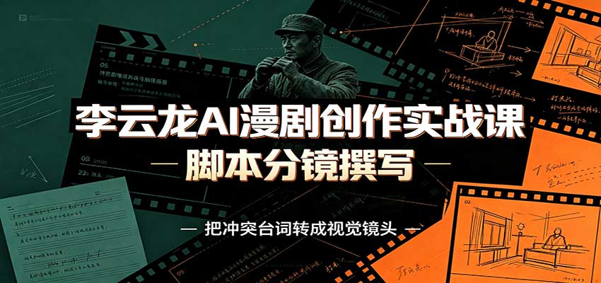 李云龙AI漫剧创作实战课:角色人设还原,脚本分镜撰写,AI漫剧成片完整制作教学-宣源知识学堂