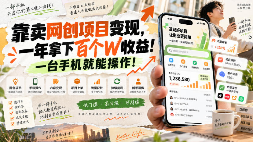 网创小程序虚拟资料变现，一年拿下百万收益，一部手机就可以做，0成本变现副业！-宣源知识学堂