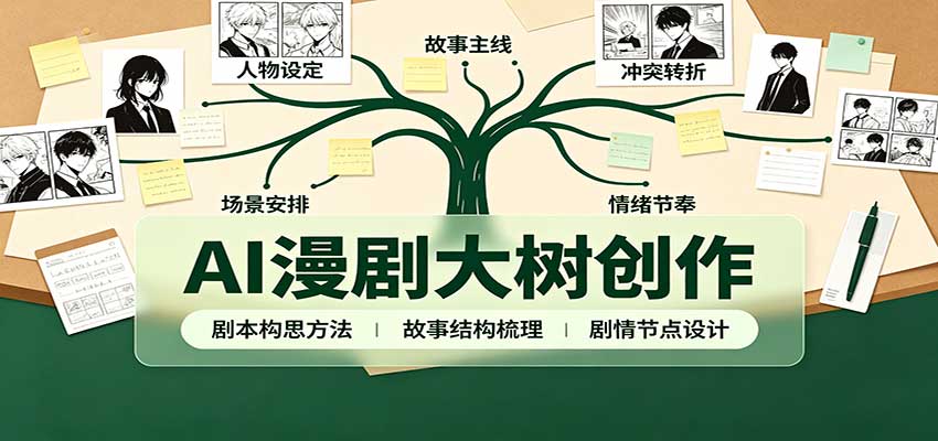AI漫剧大树创作:剧本构思课程讲解,软件插件配置,配套工具资料完整梳理-宣源知识学堂